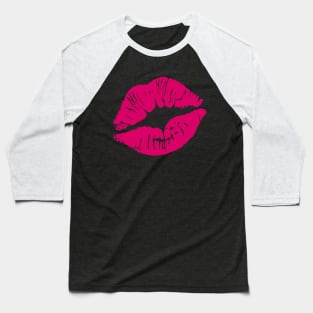 Hot Pink Lips (Dark) Baseball T-Shirt